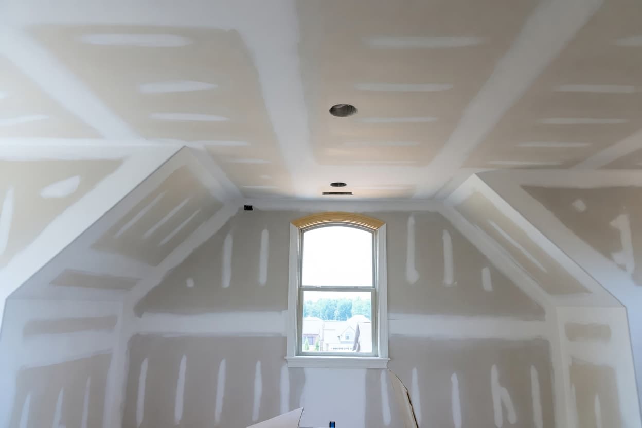 Commercial drywall installation in progress